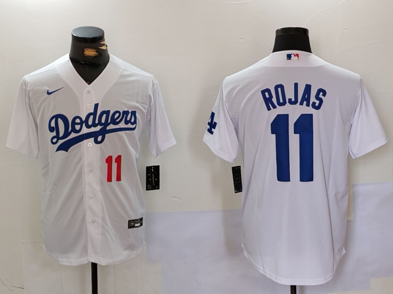Men's Los Angeles Dodgers Miguel Rojas #11 White Home Jersey